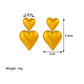 Double Heart Earrings [Stainless Steel, 18K Gold Plated]