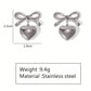 Heart Bow Earrings [304 Stainless Steel,18K Gold Plated]