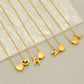 Letter Heart Shape Pendant Necklace [304 Stainless Steel,18K Gold Plated]