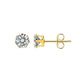 Round Colored Rhinestone Stud Earrings [304 Stainless Steel,18K Gold Plated]