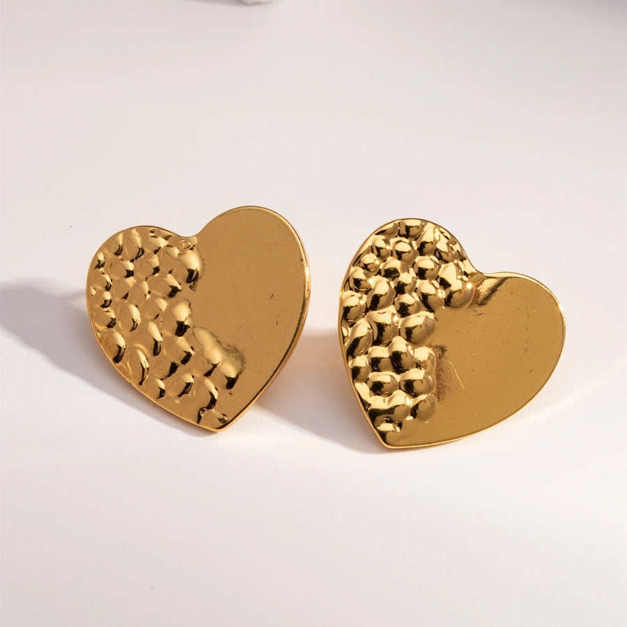 Mix Heart Earrings [304 Stainless Steel,18K Gold Plated]