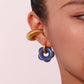 Acrylic Flower Hoop Drop Earrings [304 Stainless Steel,18K Gold Plated]