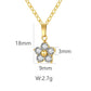 Flower Zircon Pendant Necklace [304 Stainless Steel]