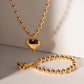 Heart Beaded Chain Bracelet/Necklace [304 Stainless Steel]