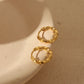 Round Solid Color Hoop Earrings [304 Stainless Steel,14K Gold Plated]