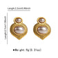 Round Square Heart Shape Pearl Earrings [304 Stainless Steel, 18K Gold Plated]