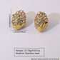 Princess French Style Irregular Rhinestones Earrings [304 Stainless Steel,18K Gold Plated]