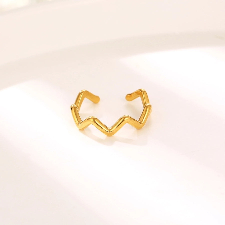 Mix -Designs Ringe [304 Edelstahl 18K Gold plattiert]