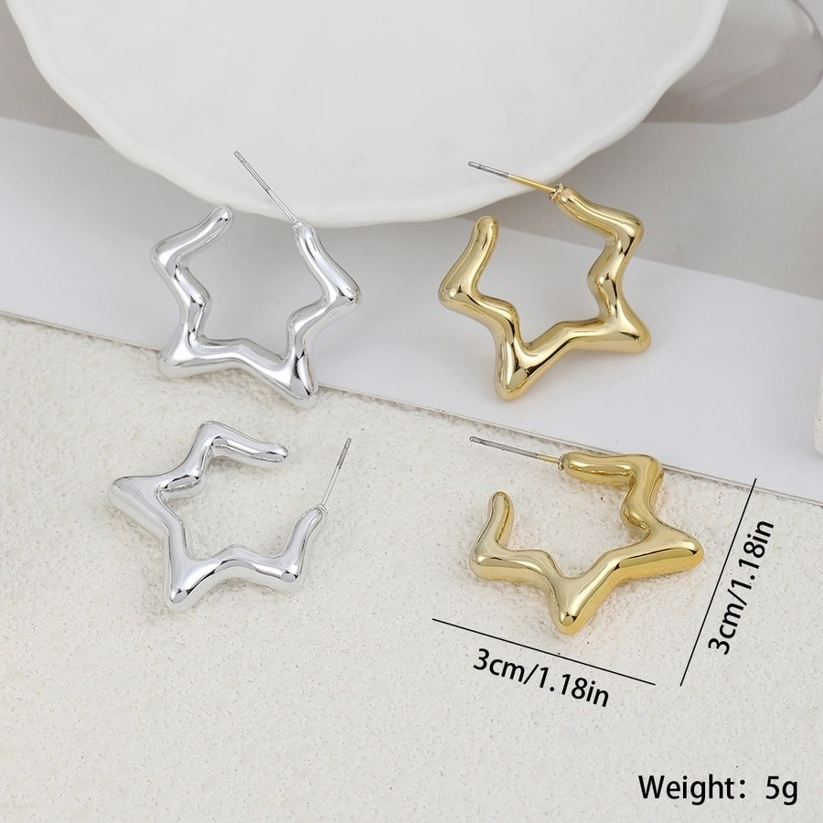 Star Hoop Earrings [304 Stainless Steel]