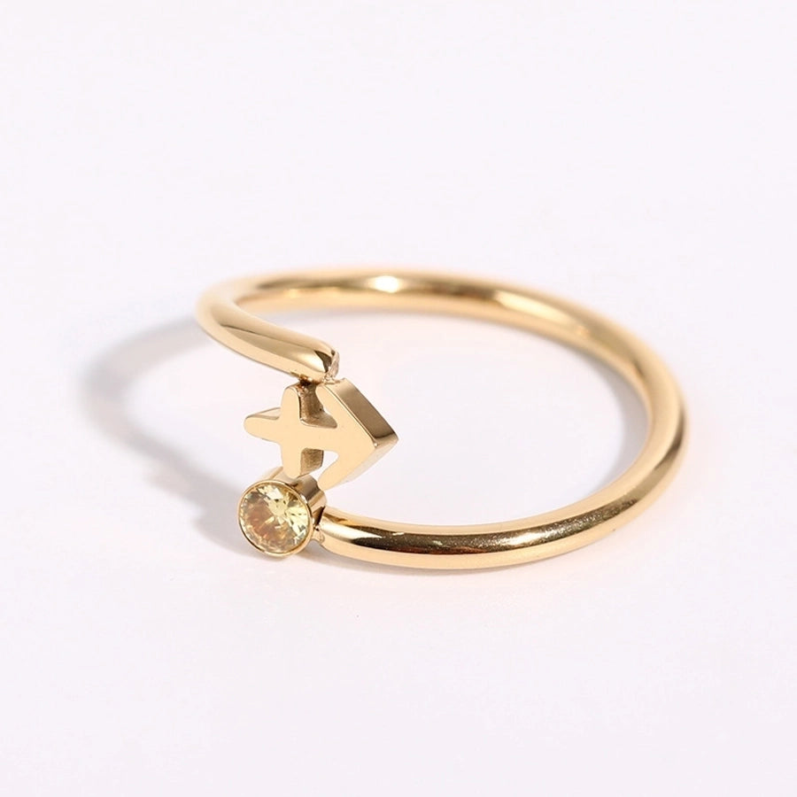 Constellation Zodiac Zircon Rings [201,304 aço inoxidável]