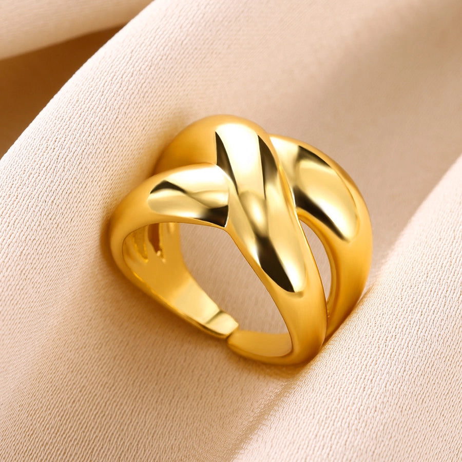 Mix Designs Ring [304 Stainless Steel 18K Gold Plated]