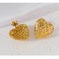 Round Heart Shape Earrings [316 Stainless Steel,18K Gold Plated]