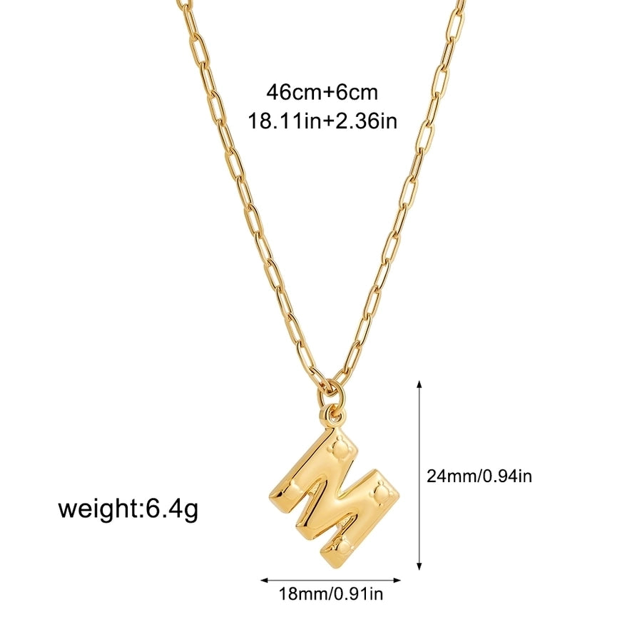 Sieraden preppy stijl solide kleur glanzende letter 304 roestvrijstalen hanger ketting