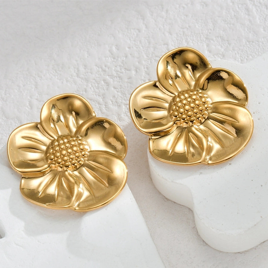 Boucles d'oreilles de fleur [304 en acier inoxydable]