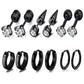 16 paires Boucles d'oreilles en plaquette noire [304 en acier inoxydable]