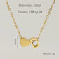 Letter Heart Shape Pendant Necklace [304 Stainless Steel,18K Gold Plated]