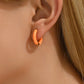 Boucles d'oreilles en émail en émail en émail [201 acier inoxydable, 18 carats en or]