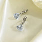 Zircon Drop Heart Earrings [304 Stainless Steel]