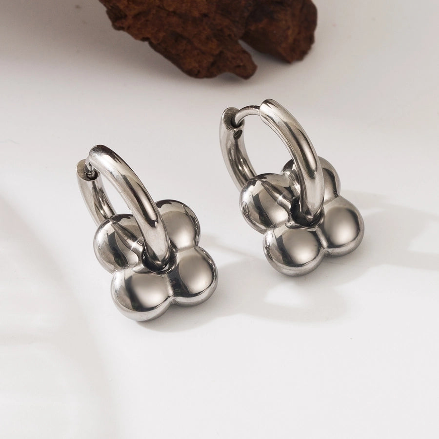 Boucles d'oreilles à la chute de fleurs [304 en acier inoxydable, 18 carats en or]