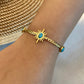 Flower Butterfly Turquoise Bracelets [Stainless Steel,18K Gold Plated]