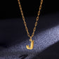 Jewelry Preppy Style Solid Color Shiny Letter 304 Stainless Steel Pendant Necklace