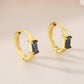 Colored Rectangle Rhinestone Earrings [304 Stainless Steel,18K Gold Plated]