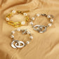 Pearl Resin Chain Bracelets [304 Stainless Steel,18K Gold Plated]