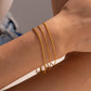 Set Of 3 Chain Bracelets [304 Stainless Steel,18K Gold Plated]