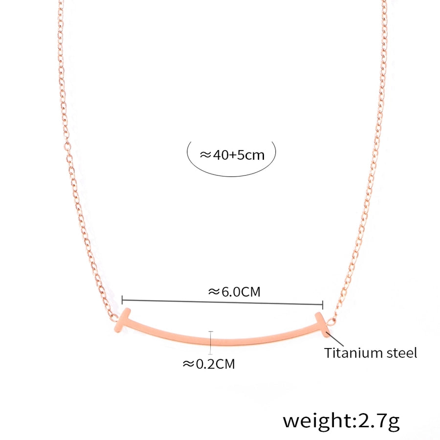 Κολιέ T Shape Lines [304 ανοξείδωτο ατσάλι, επιχρυσωμένο 18 καρατίων]