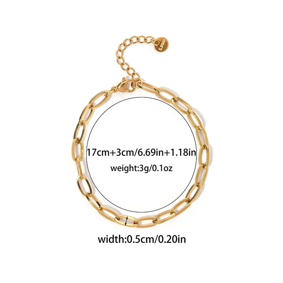 Braccialetti a catena [acciaio inossidabile 304, oro 14K placcato]