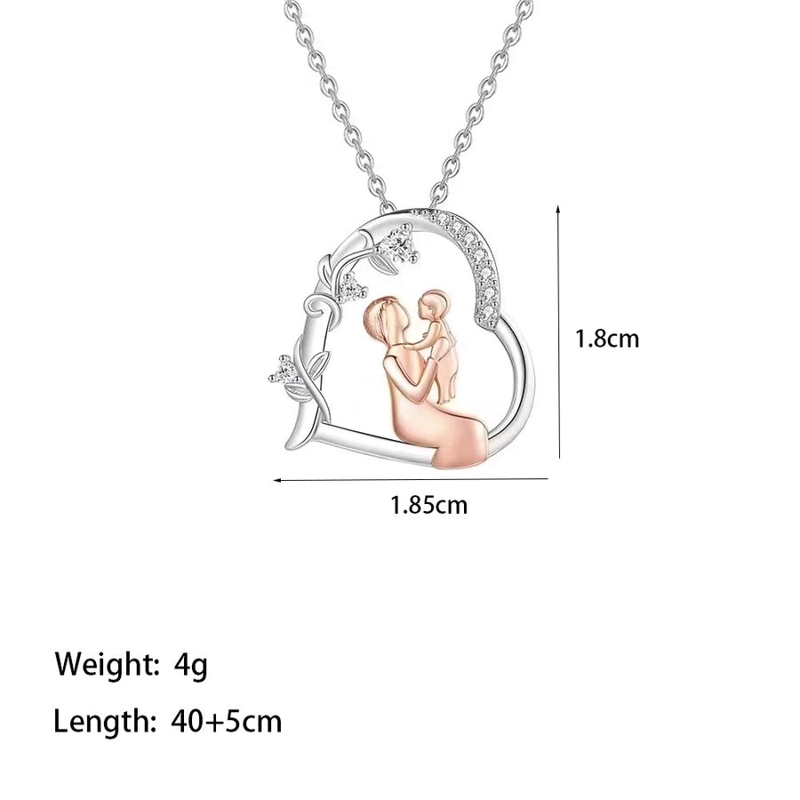 Collier familial de strass [304 en acier inoxydable, 18 km plaqués]]