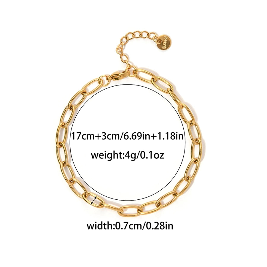 Bracelets à chaîne [304 en acier inoxydable, plaqué or 14K]