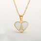 Letter Shell Heart Pendant Necklace [304 Stainless Steel,18K Gold Plated]