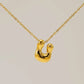 Letter Pendant Necklace [304 Stainless Steel,18K Gold Plated]