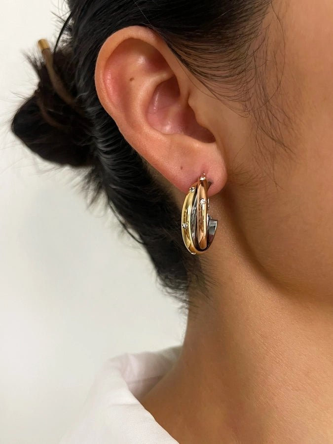 Commute Circle Hoop Earrings [316L Stainless Steel,18K Gold Plated]