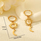 Sun Moon Drop Earrings [304 Stainless Steel,18K Gold Plated]