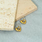 Silver Gold Heart Shape Earrings [304 Stainless Steel,18K Gold Plated]