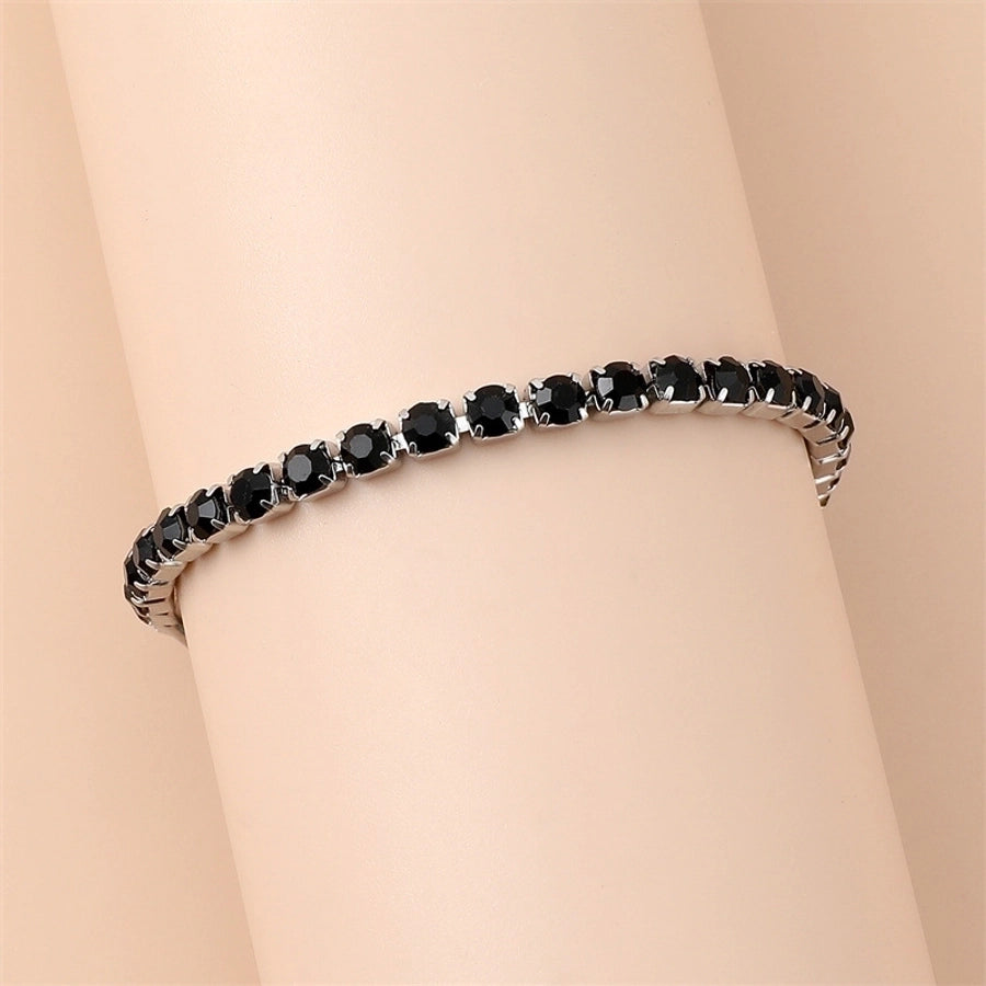 Shiny  Rhinestones Tennis Bracelets [304 Stainless Steel]