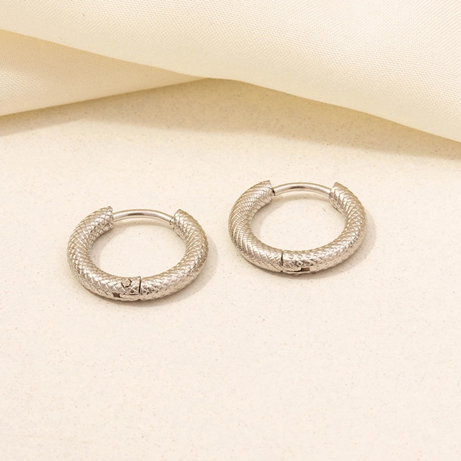 U Shape Circle Hoop Earrings [304 Stainless Steel,18K Gold Plated]