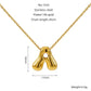 Letter Pendant Necklace [304 Stainless Steel,18K Gold Plated]