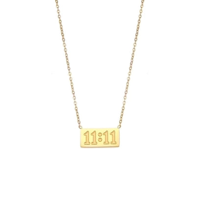 11 Number Necklace [304 Stainless Steel,18K Gold Plated]