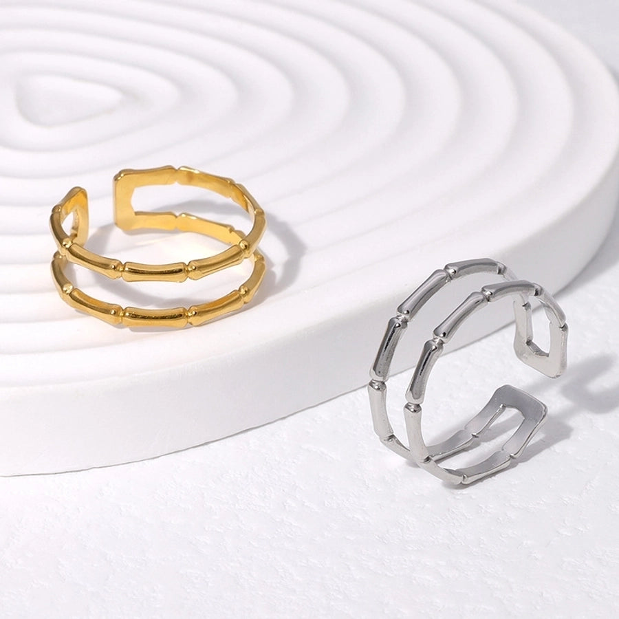 Double Line Ring [304 Stainless Steel 18K Gold Plated]