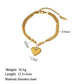 Heart Shape Curb Chain Necklace/Bracelet [304 Stainless Steel 18K Gold Plated]