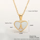 Letter Shell Heart Pendant Necklace [304 Stainless Steel,18K Gold Plated]