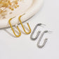 Streetwear U Shape Earrings [304 Stainless Steel 18K Gold Plated]