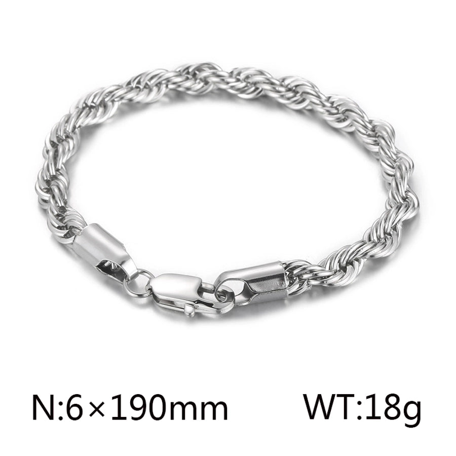 Rope Chain Bracelet [304 Stainless Steel 18K Gold Plated]