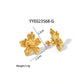 Five petal Flower Earrings [304 Stainless Steel,18K Gold Plated]