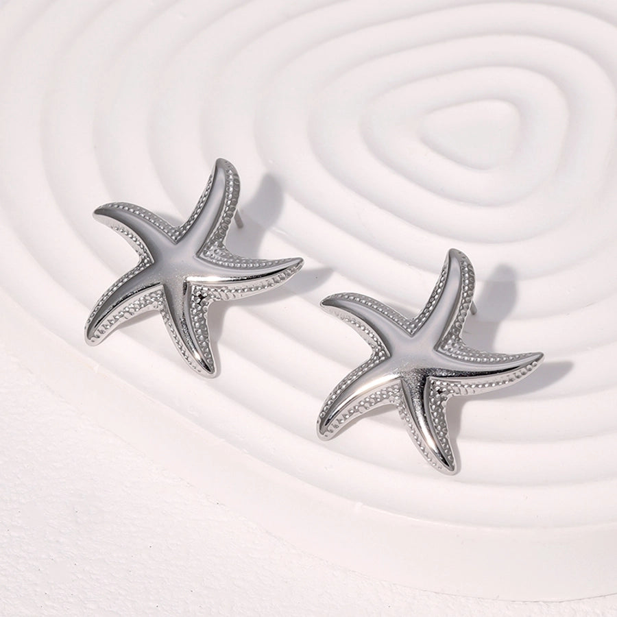 Marine Style Beach Starfish Earrings [304 Stainless Steel,18K Gold Plated]