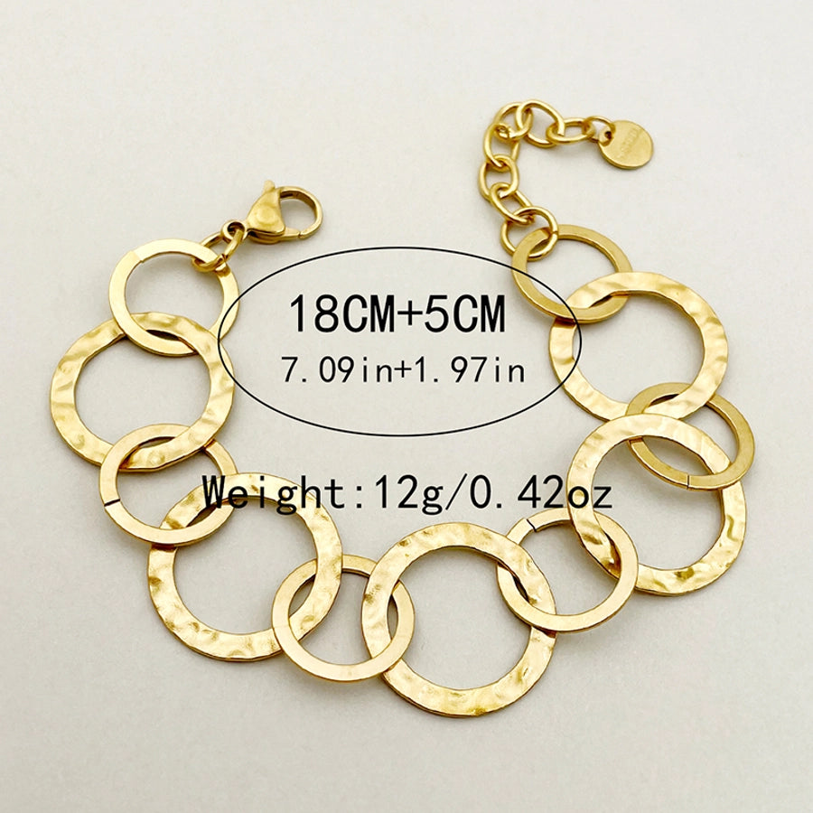 Hollow Round Chain Bracelet [304 Stainless Steel, 14K Gold Plated]