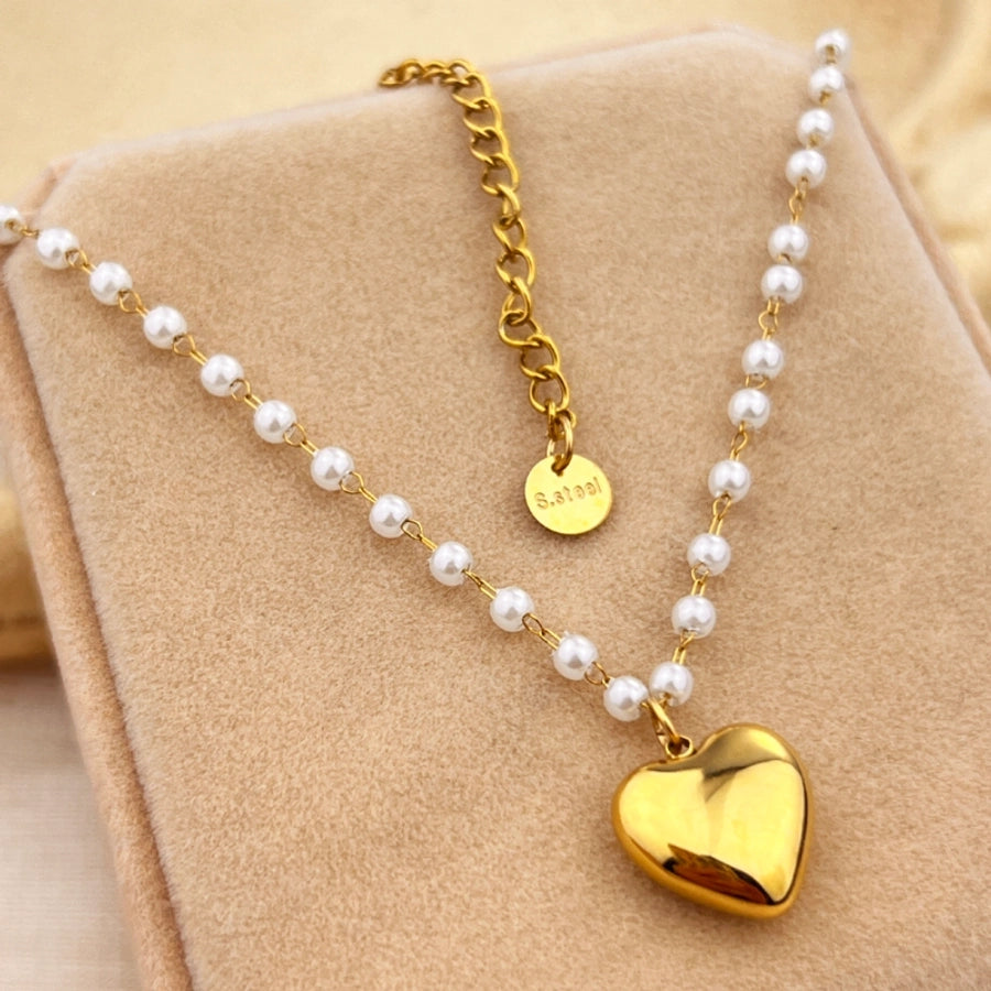 Collana a forma del cuore [acciaio inossidabile 304, oro 18K placcato]